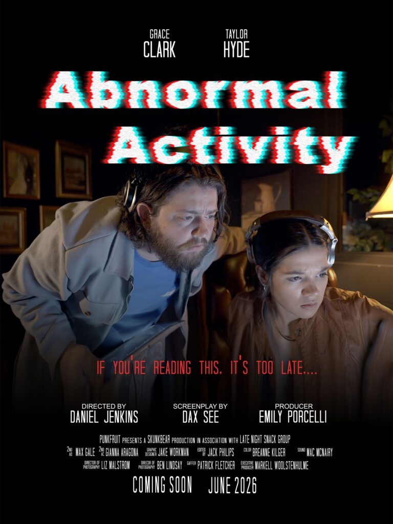 Poster for Abnormal Activity, shows the two main characters.